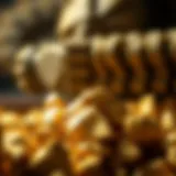 Close-up view of a collection of gold nuggets