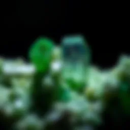 A stunning close-up of a green mineral showcasing its crystalline structure.