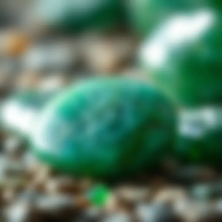 A close-up of a polished green aventurine stone with a glossy finish