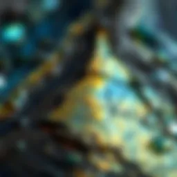 Close-up view of labradorite showing its mesmerizing play of colors