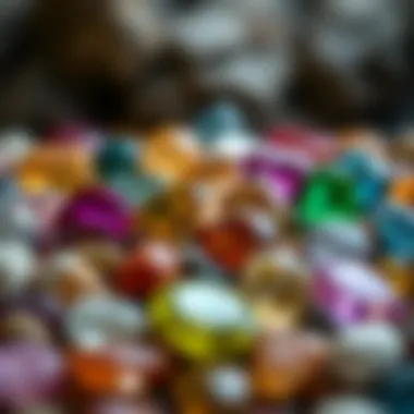 Diverse Gemstone Collection A close-up of various gemstones showcasing their unique colors and characteristics.
