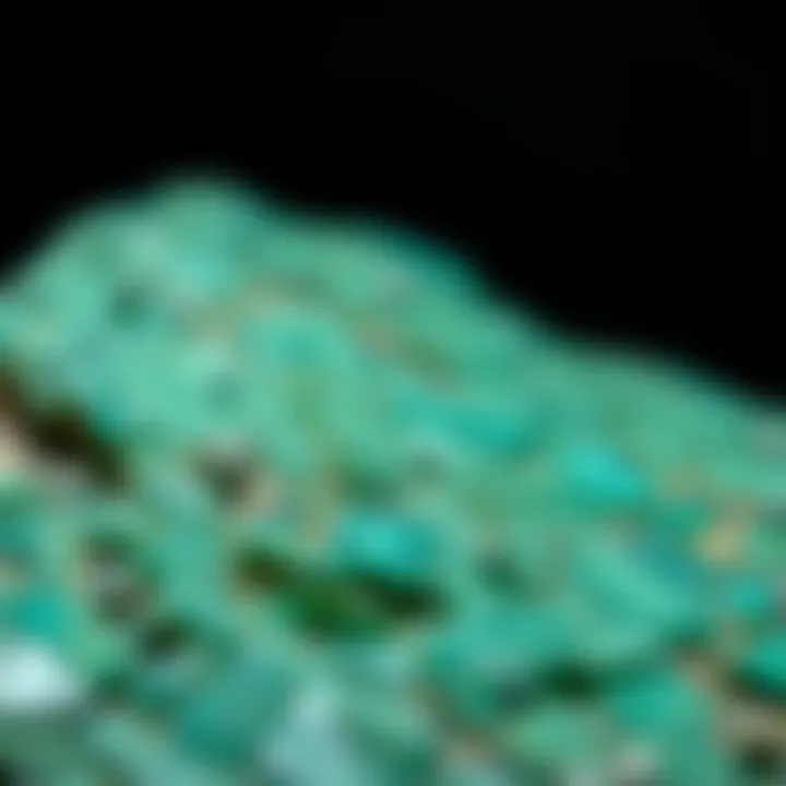 Vibrant Green Hues of Malachite Close-up of malachite stone's rich green color