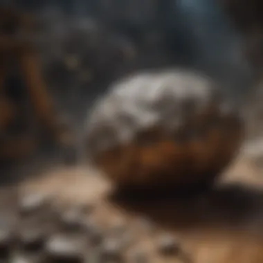 Industrial Extraction of Metallic Rock Extraction of metallic rock from a quarry, illustrating its industrial importance.
