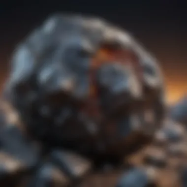 Crystalline Structure of Meteorite A microscopic view of a meteorite's crystalline structure, revealing its intricate composition