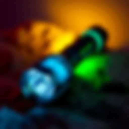 Innovative Tactical Flashlight with UV Feature Tactical flashlight showcasing UV light functionality