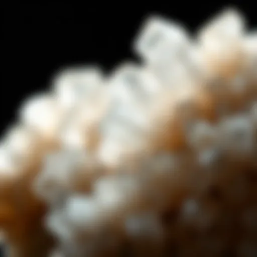 Crystalline Structure of Near Colorless Minerals A close-up view of a near colorless mineral showcasing its crystalline structure