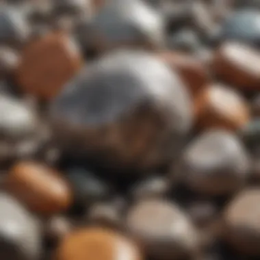 Close-up of polished rocks with poly plastic elements