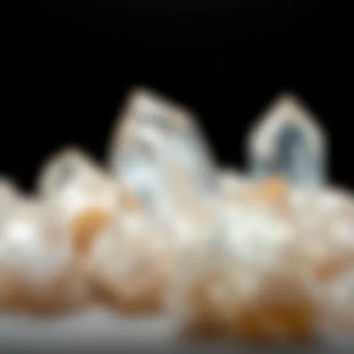 Close-up view of quartz crystals showcasing their natural facets and clarity