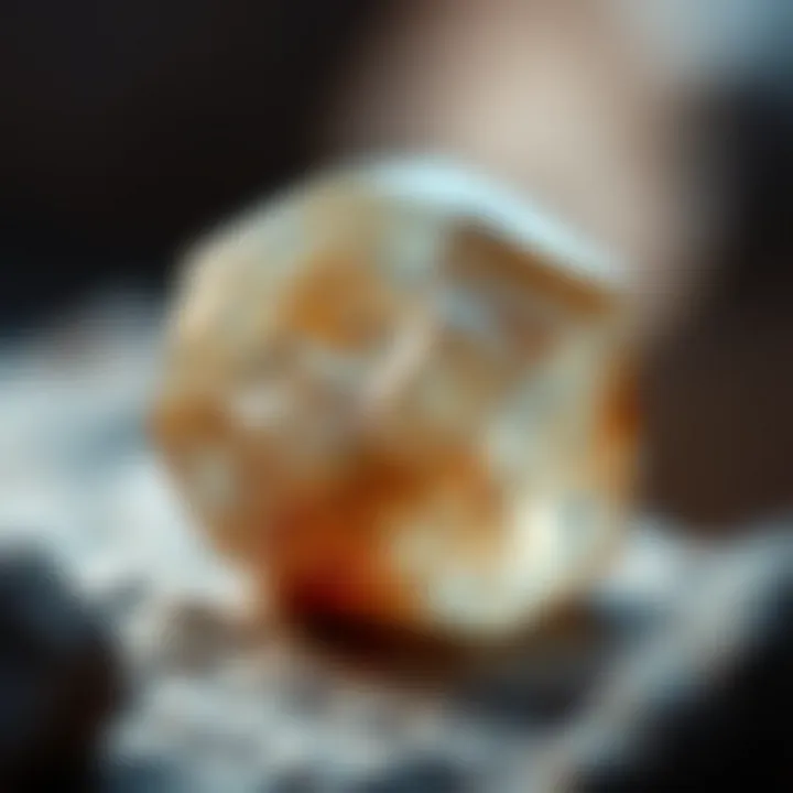 A close-up of a rare stone highlighting its unique properties and characteristics.