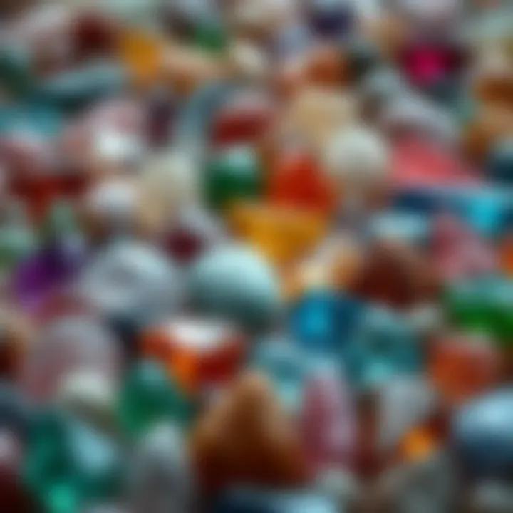 A stunning display of rare gemstones showcasing their unique colors and textures.