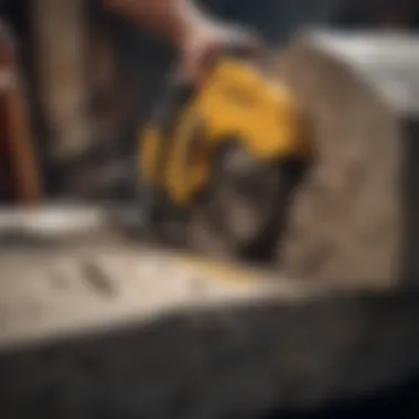 Modern Rock Saw in Action A modern rock saw cutting through a large stone slab