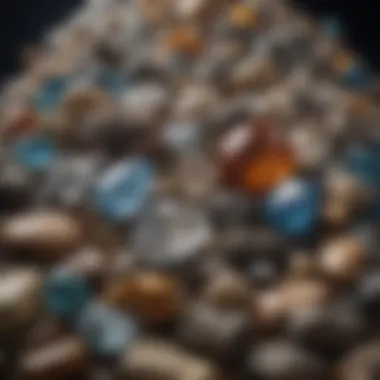 Display of Crystal-Like Rock Collection A beautifully arranged collection of rocks with crystal-like appearances