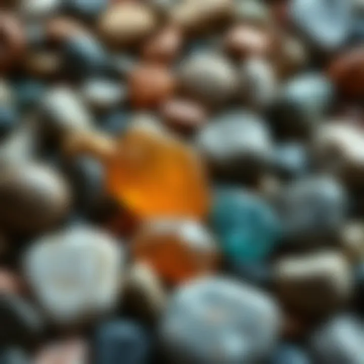 Diversity of Round Rocks: Colors and Crystal Types A variety of round rocks showcasing different colors and crystal types