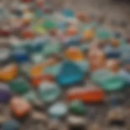 A vibrant collection of sea glass pieces showcasing different colors and textures