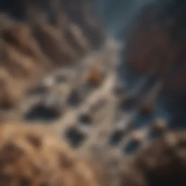 Aerial view of a silver mine highlighting the ecological surroundings and mining operations.