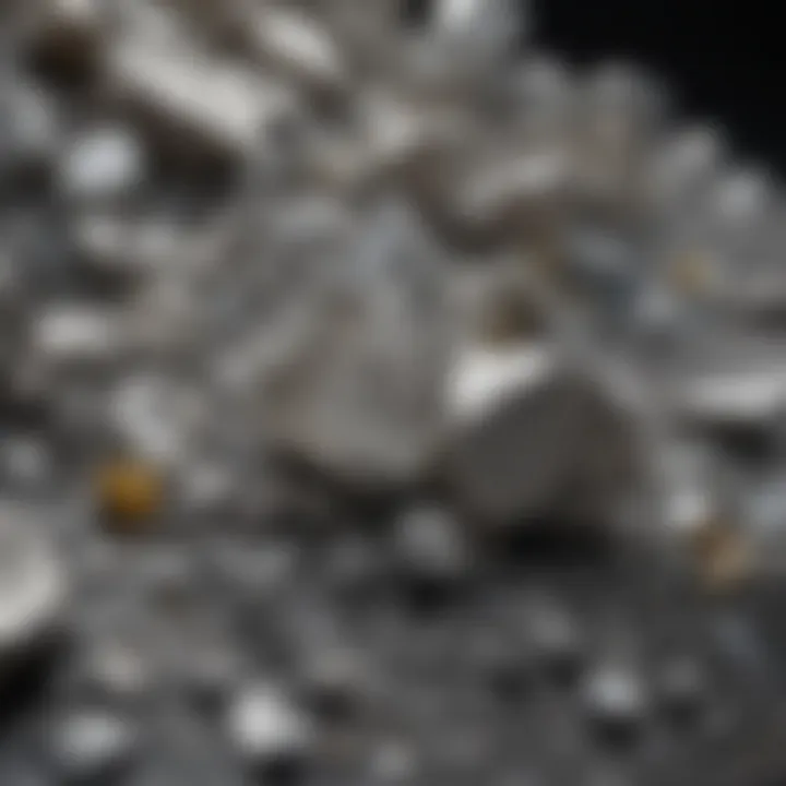 Detailed chart depicting various types of silver minerals with their chemical compositions.