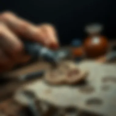 Dremel kit in action on a fossil specimen