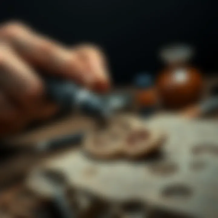 Dremel kit in action on a fossil specimen