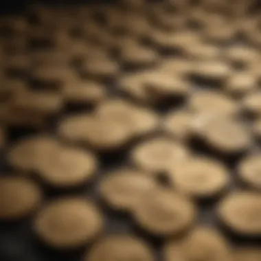 A display of various gold coins and bars