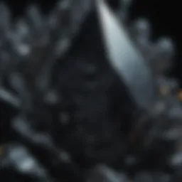 Close-up view of a black sparkly crystal showcasing its shimmering surface