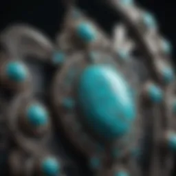 Close-up of faux turquoise jewelry showcasing intricate design