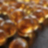 Close-up of authentic citrine beads showcasing their natural luster and color variation.