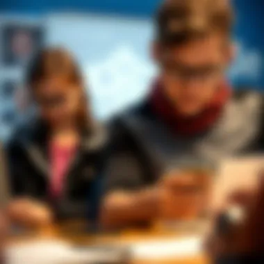 Close-up of a teacher utilizing Fossil products for classroom engagement