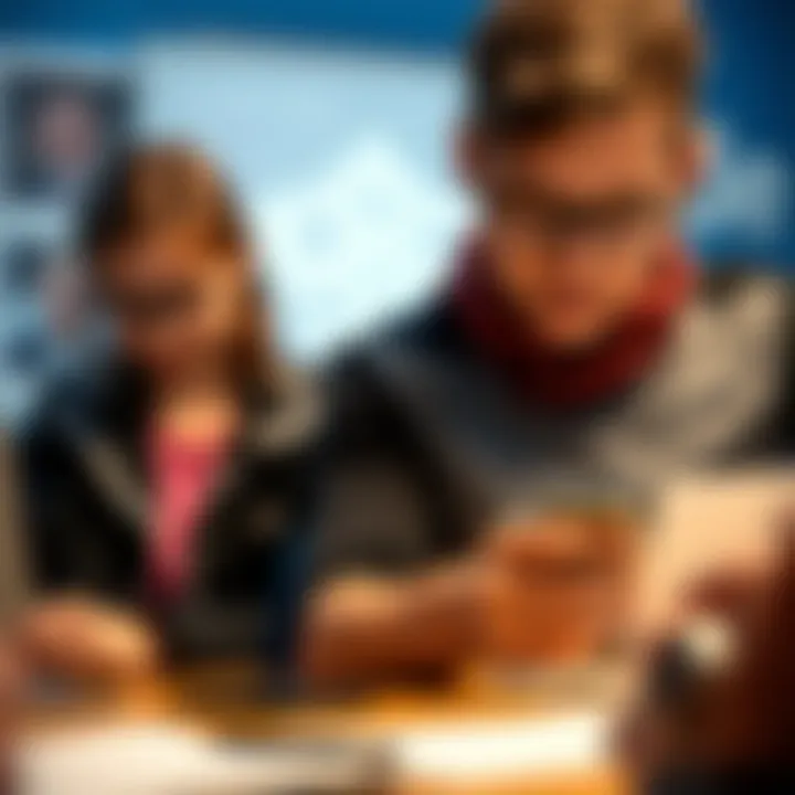 Close-up of a teacher utilizing Fossil products for classroom engagement