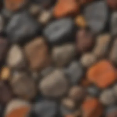 Diverse Textures and Colors of Volcanic Rocks A close-up view of various types of volcanic rocks showcasing their textures and colors