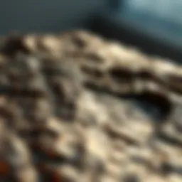 A close-up view of mica rock showcasing its shimmering layers