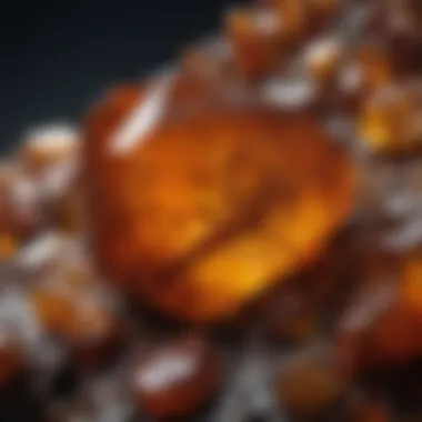 Intricate Details of Resin Amber Close-up of resin amber with inclusions
