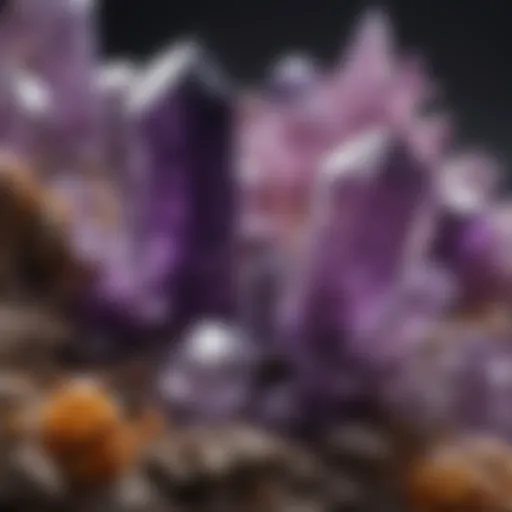 Stunning display of various amethyst crystals showcasing their unique colors and formations