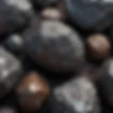 Close-up view of an iron meteorite showcasing its distinct metallic patterns.