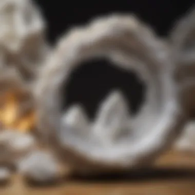 Intricate Interior of a White Geode Dazzling white geode crystal showcasing its intricate interior