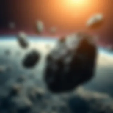 Meteorites in Motion An artistic representation of meteorites entering Earth's atmosphere.