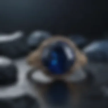 Captivating Dark Blue Stone Jewelry An elegant piece of jewelry crafted from dark blue stone, reflecting light in a captivating way.