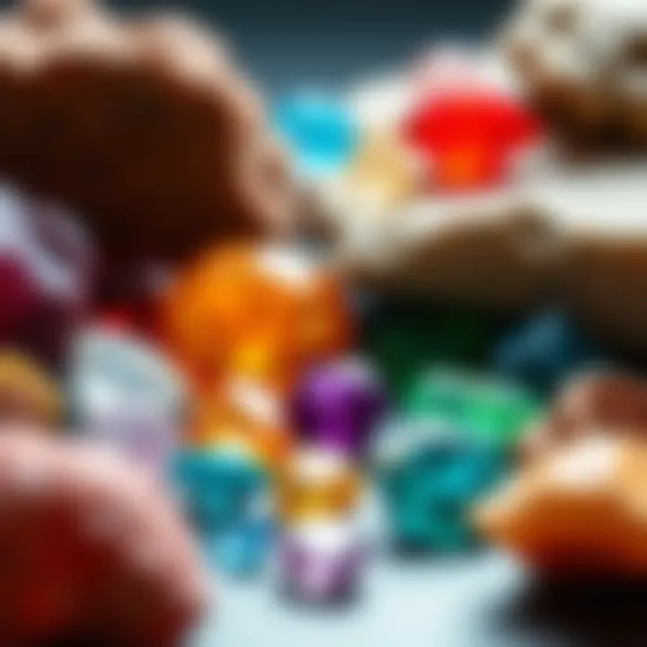 A collection of colorful gemstones showcasing their natural beauty