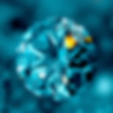 An intricate view of a diamond under a microscope showcasing its unique facets.