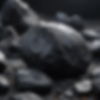 Glossy Black Volcanic Rock Formation Glossy black volcanic rock formation