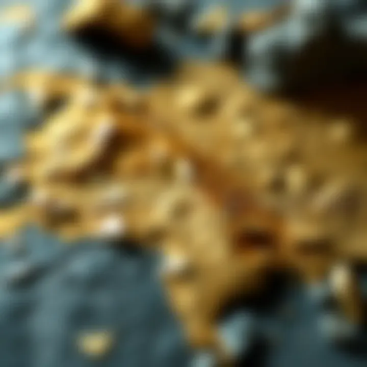 A map highlighting regions rich in gold deposits, indicating sourcing opportunities