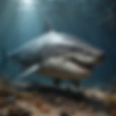 Illustration of megalodon in its marine habitat