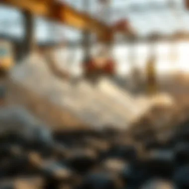 Quartz being used in construction materials depicting its applications