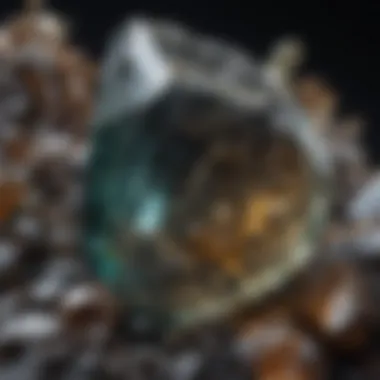 A close-up view of Musgravite, illustrating its captivating shades and exceptional transparency.