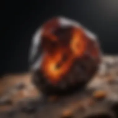 Painite: The Rarest Gemstone A striking display of the rare mineral Painite, showcasing its unique crystalline structure.