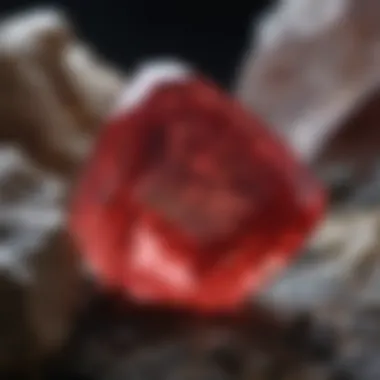 Red Beryl: Nature's Scarlet Wonder An exquisite specimen of Red Beryl, highlighting its vibrant color and clarity.