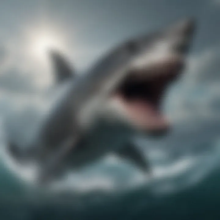 Artistic depiction of megalodon in its oceanic habitat