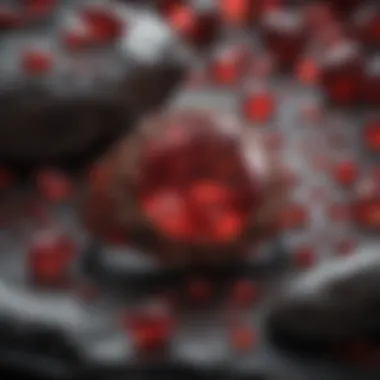Red Gemstones in Jewelry Design A stunning display of red gemstones set in intricate jewelry pieces.