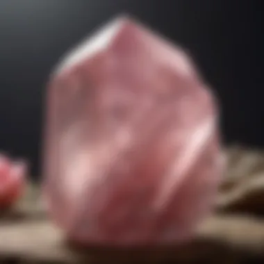 Stunning large rose quartz crystal showcasing its natural beauty and color variations.