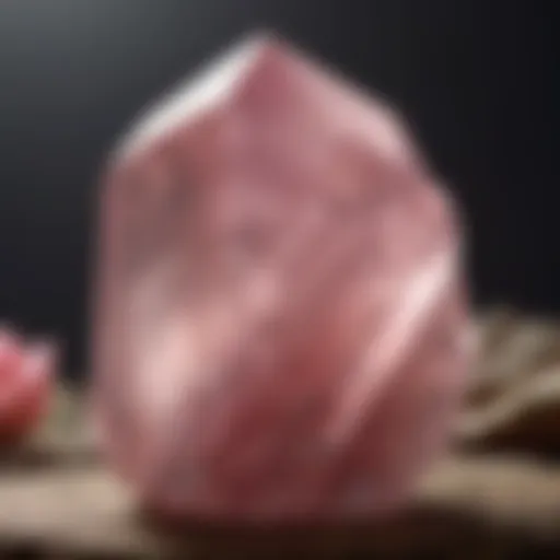 Stunning large rose quartz crystal showcasing its natural beauty and color variations.