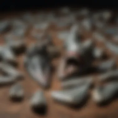 Curated Collection of Megalodon Teeth Collector displaying a curated collection of megalodon teeth
